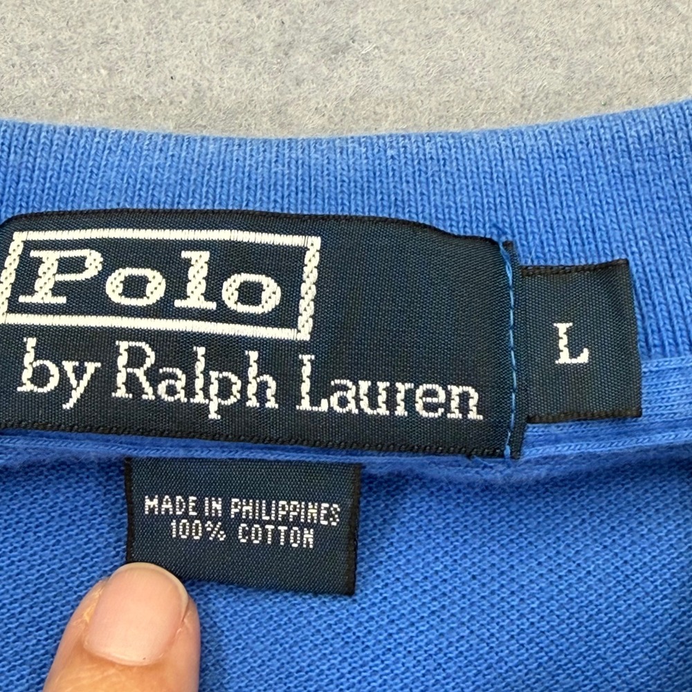 Polo Ralph Lauren Large Short Sleeve‎ Pique Cotton Polo Shirt Orange Logo READ - Picture 2 of 8